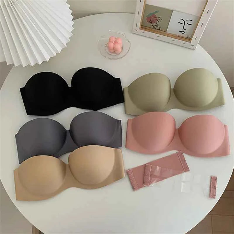 FINETOO Sexy Strapless Bras Women Wireless Bralette Soft Female Underwear Ladies Seamless Bras Invisible Bra With 2pcs Straps