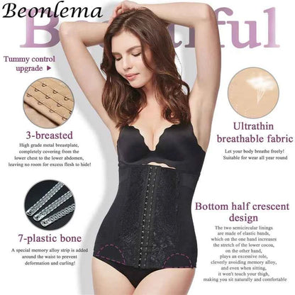 Mesh Embroidered Corset Body Shaper faja Waist Trainer Original Colombian Girdles For Women Belly Tightening Control Shapewear