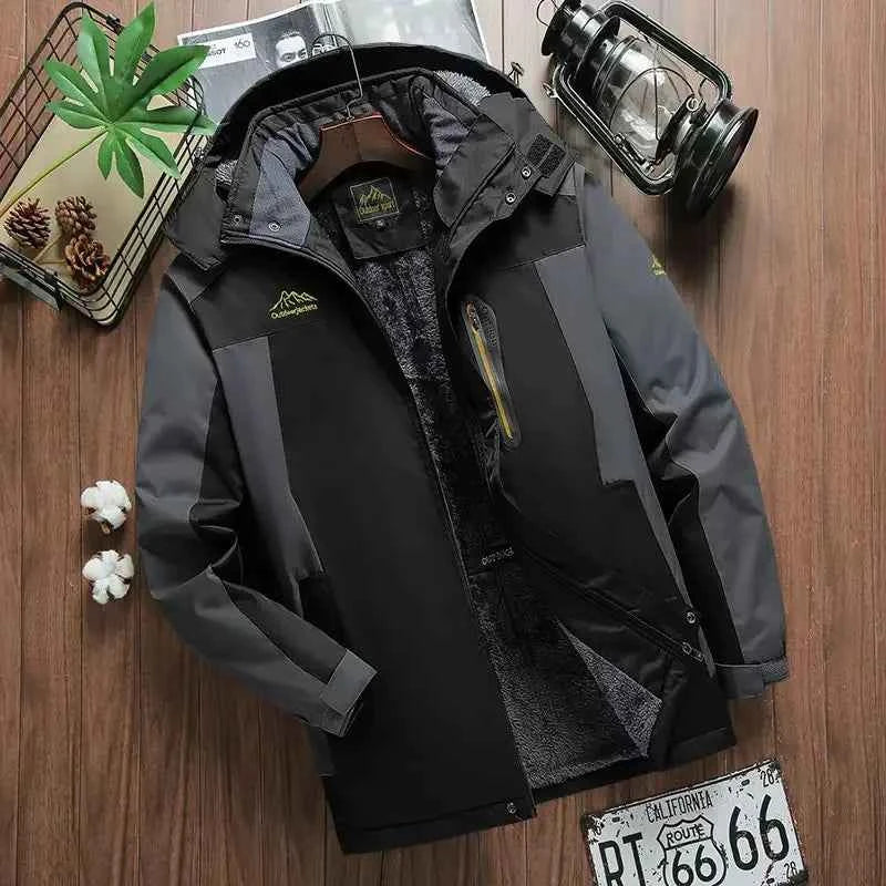 Men’s Waterproof Fleece-Lined Winter Parka Jacket (M–8XL)