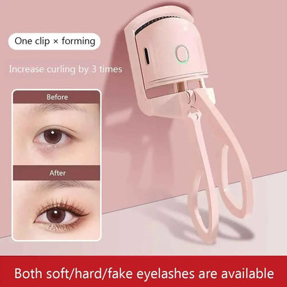 Electric Heated Eyelash Curler Eyelashes Curls Thermal Eyelash Curler USB Rechargeable Mini Long Lasting Makeup Tool Beauty Tool