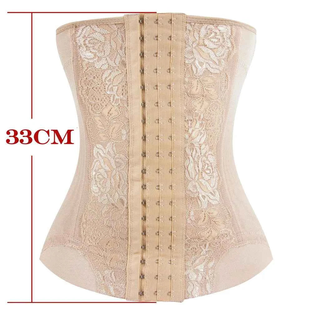 Mesh Embroidered Corset Body Shaper faja Waist Trainer Original Colombian Girdles For Women Belly Tightening Control Shapewear