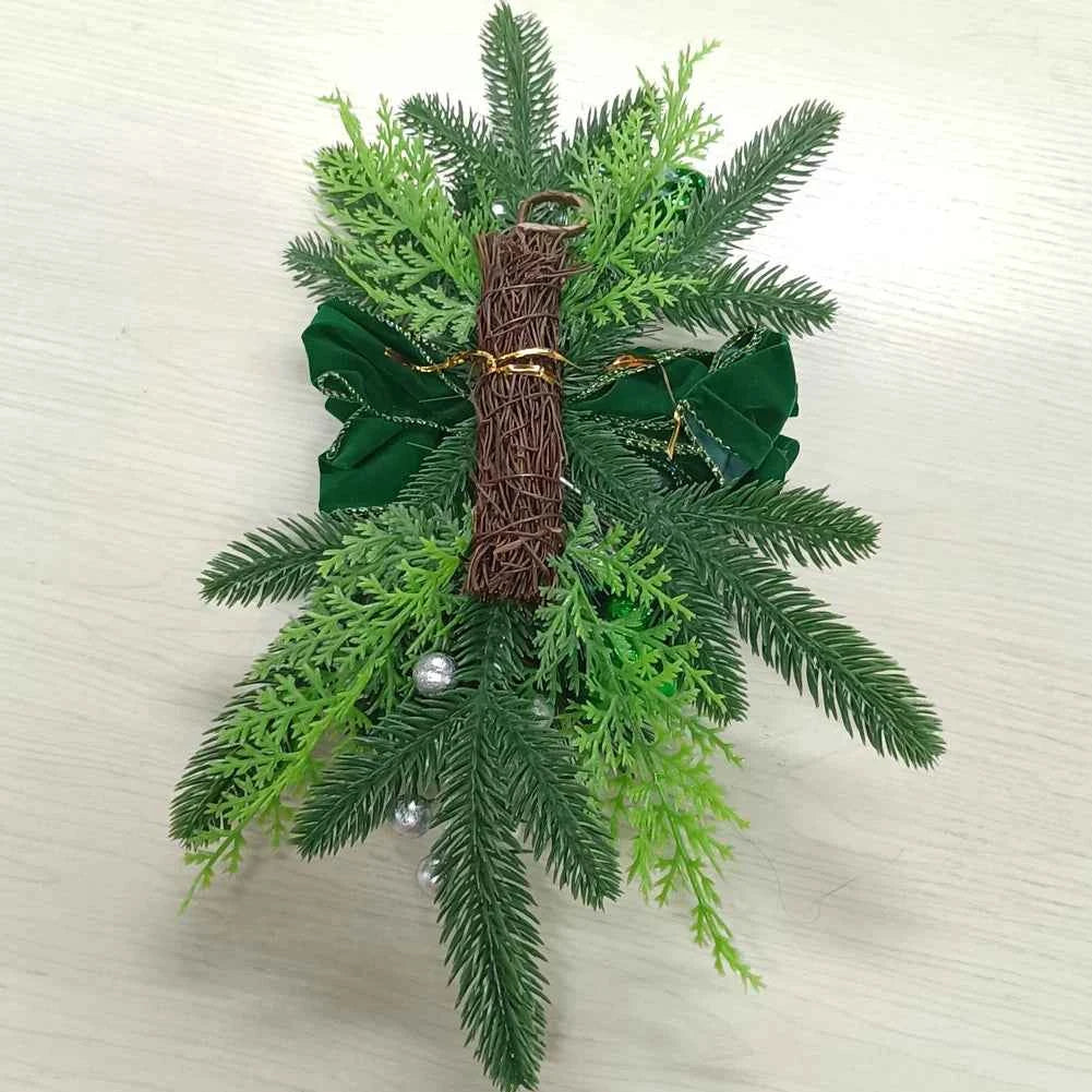 Without/with Light Christmas Wreath Centerpiece Decoration Round Holiday Wall Door Hanging Ornament Swag Trim Garland Home Decor