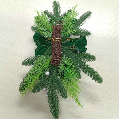 Without/with Light Christmas Wreath Centerpiece Decoration Round Holiday Wall Door Hanging Ornament Swag Trim Garland Home Decor