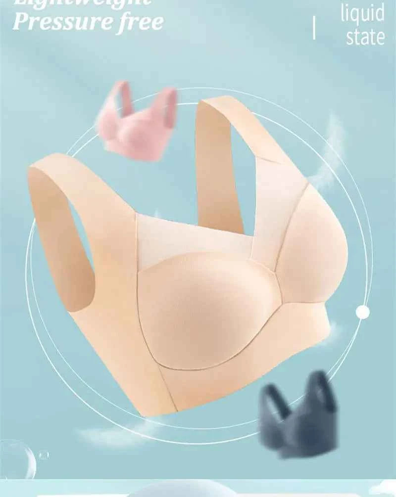 Women Sexy Bra Full Cup Brassiere Female U Back Underwear Lace Splicing Pespective Bralette V Neck Intimates Lingerie Large Size