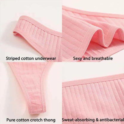 6PCS/Set Cotton Panties G-String Women Panties Sexy Underwear Female Lingerie Thong Briefs for Woman Solid Color Intimate Pantys