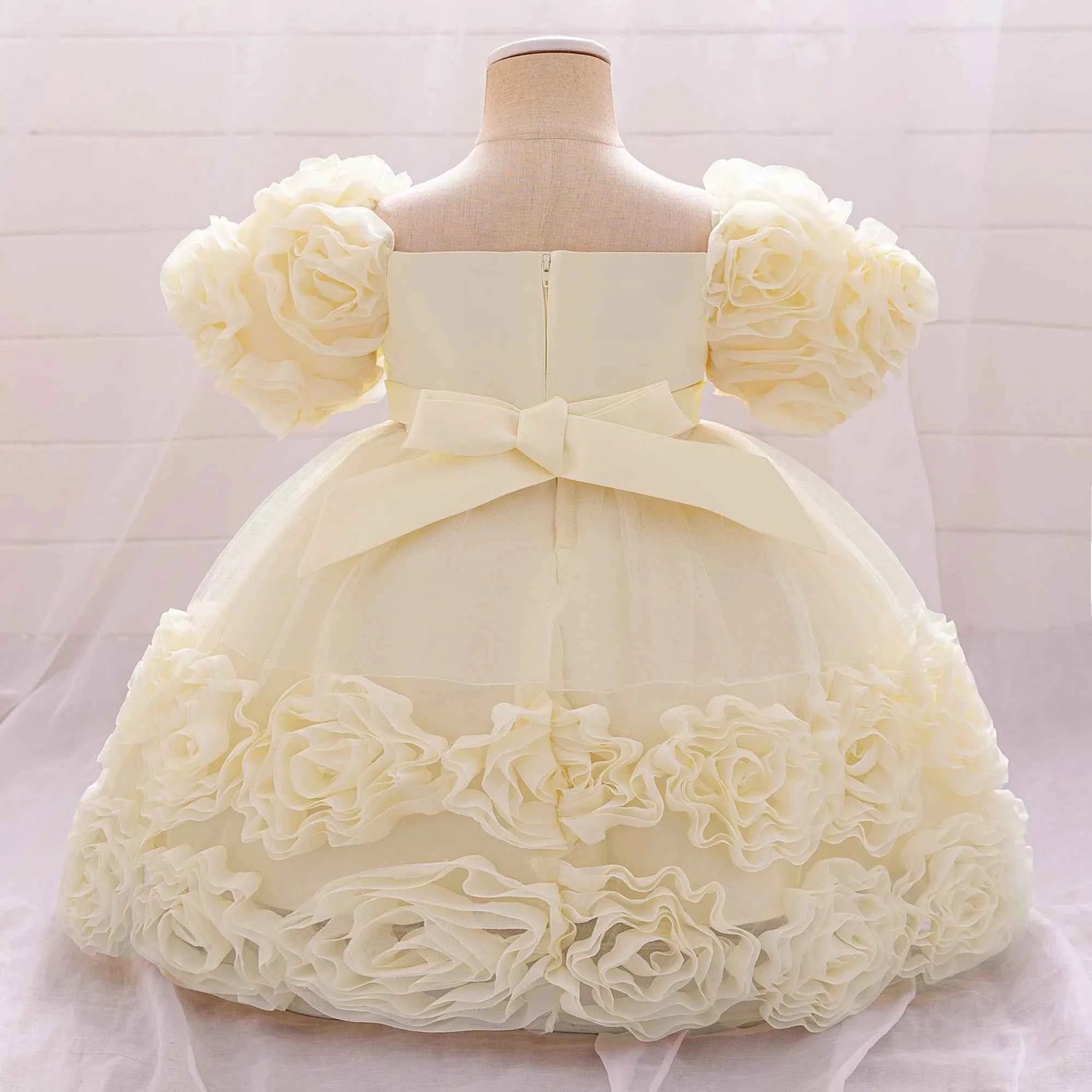 Girls 3D Flower Party Princess Dress for Baby Christmas Gown 1-10 Yrs Birthday Bow Tulle Bridemaid Dresses Wedding Kids Clothing