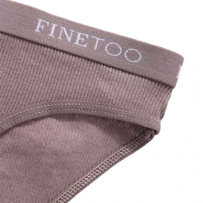 FINETOO 4Pcs Cotton Striped Underwear Women&