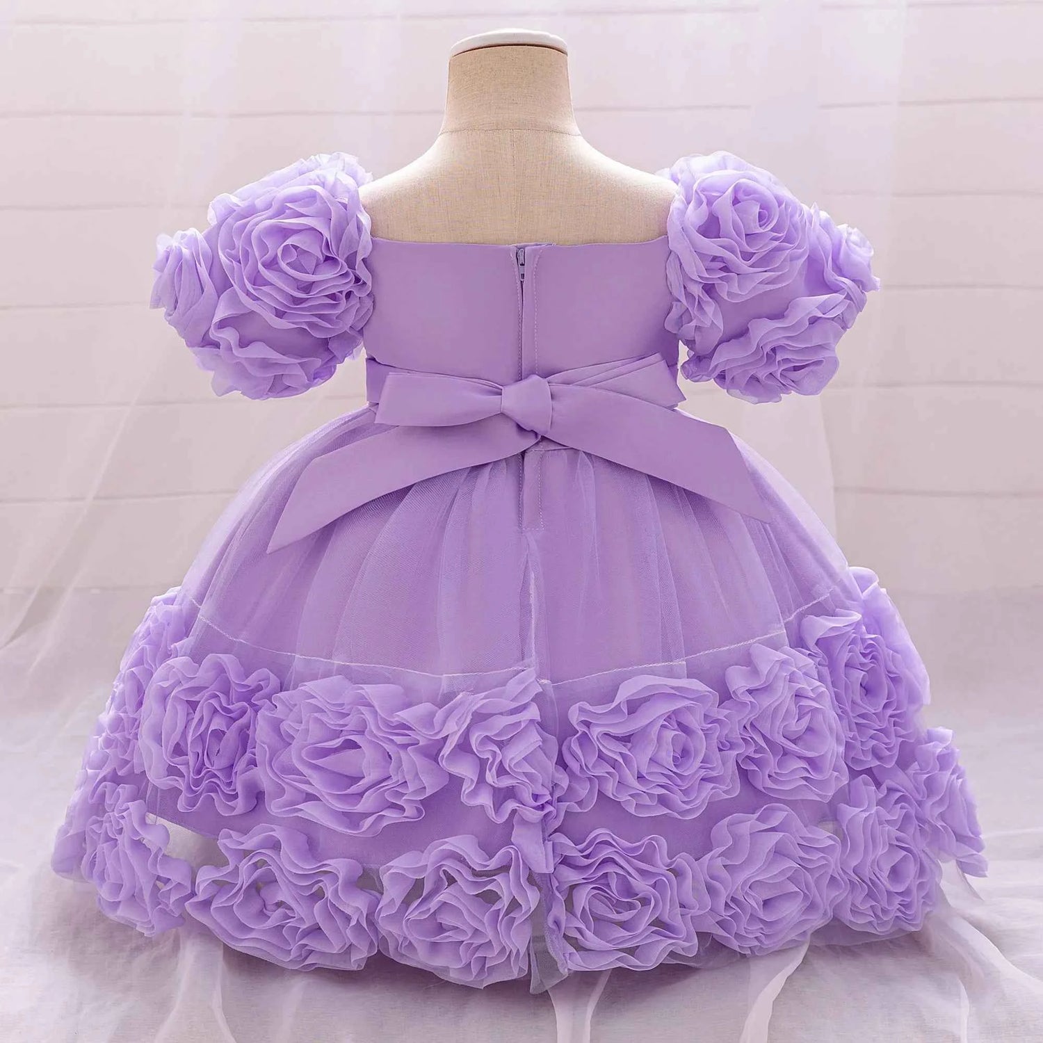 Girls 3D Flower Party Princess Dress for Baby Christmas Gown 1-10 Yrs Birthday Bow Tulle Bridemaid Dresses Wedding Kids Clothing