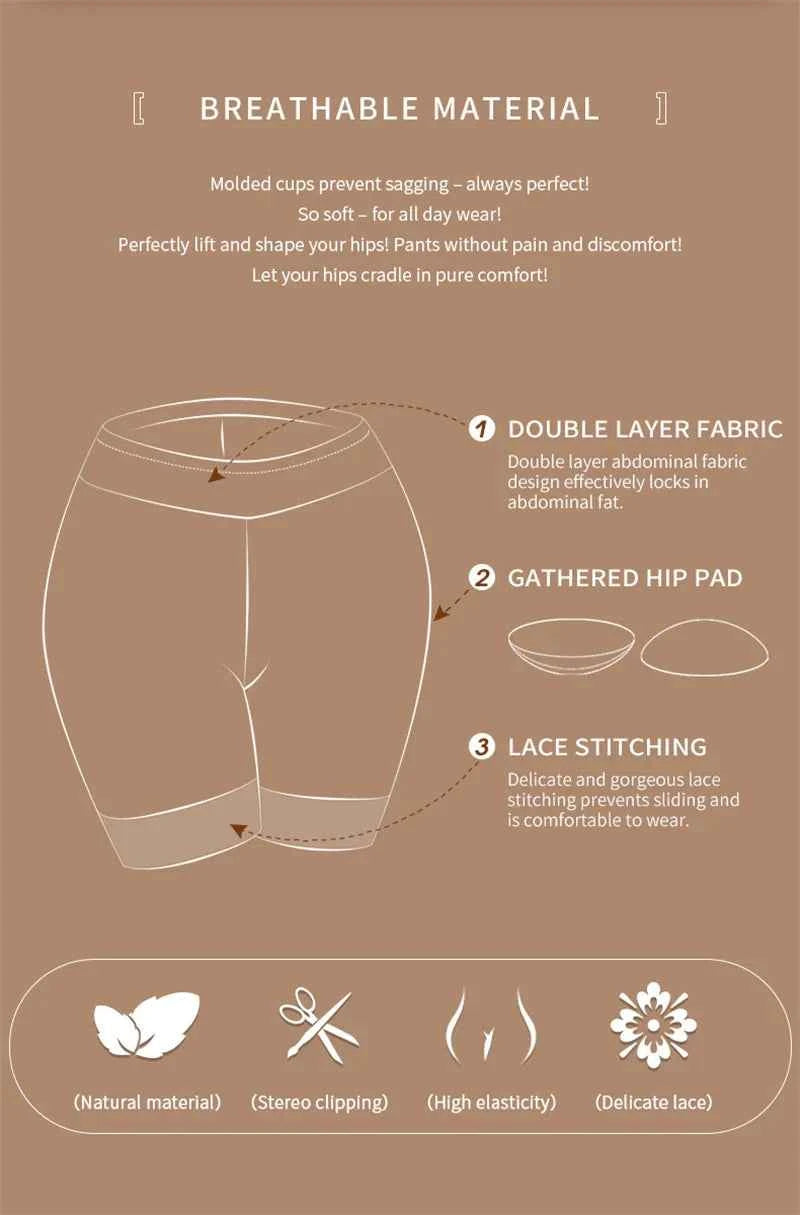 Butt Lifter Shapewear Shorts Women Fake Booty Hip Enhancer Body Shaper Waist Trainer Belly Control Panties Body Shapewear Fajas