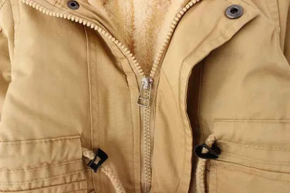 Winter Kids Clothes Plus Velvet Thicken Warm Jacket for Girls Casual Zipper Boys Outerwear Solid Versatile Children&