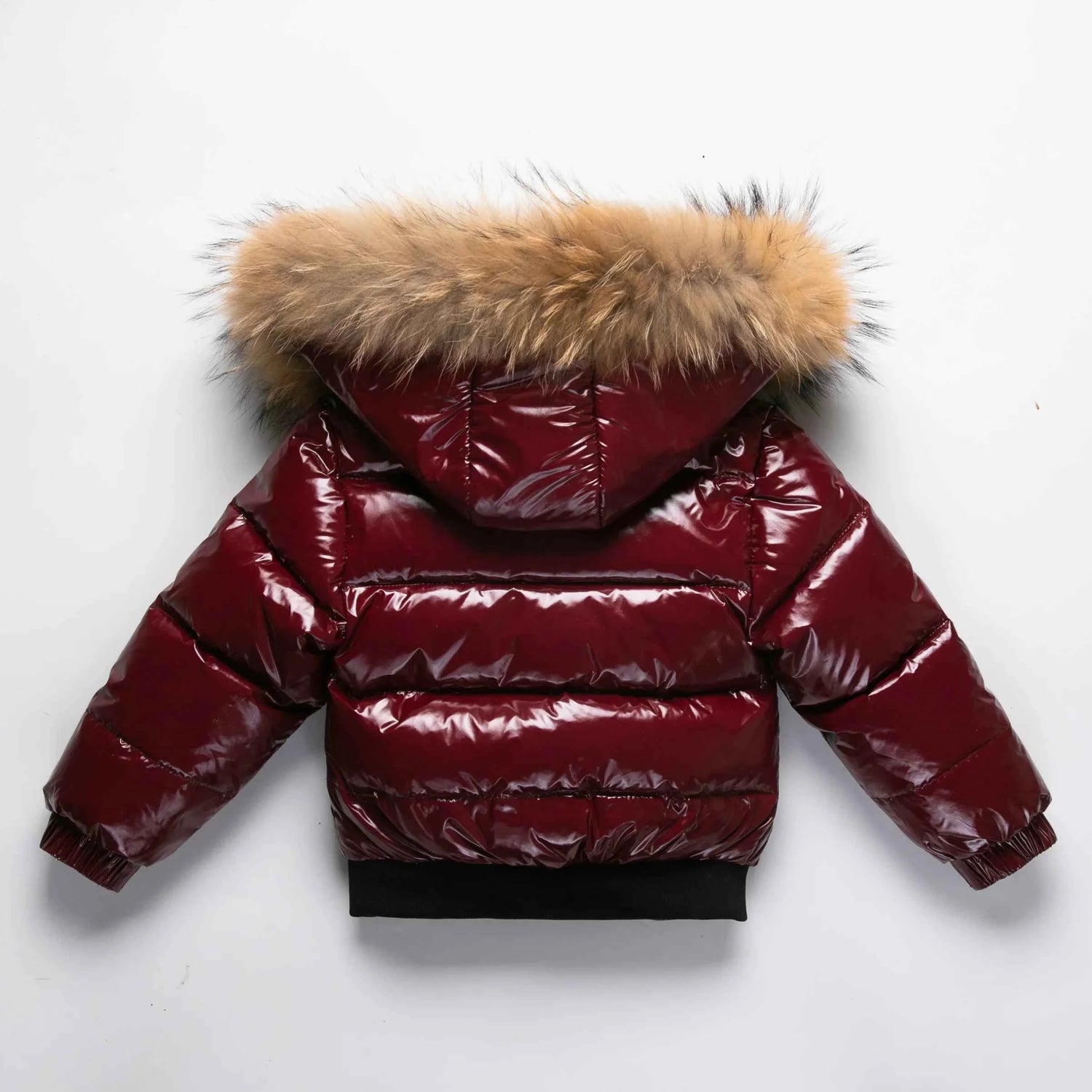 Kids Winter Down Jacket For Real Fur Waterproof Shiny Thick Warm Jackets