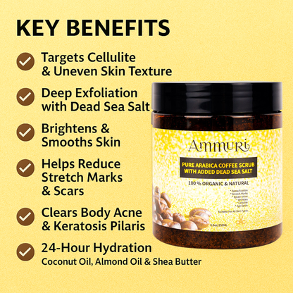 Ammuri Organic Coffee Body Scrub with Dead Sea Salt