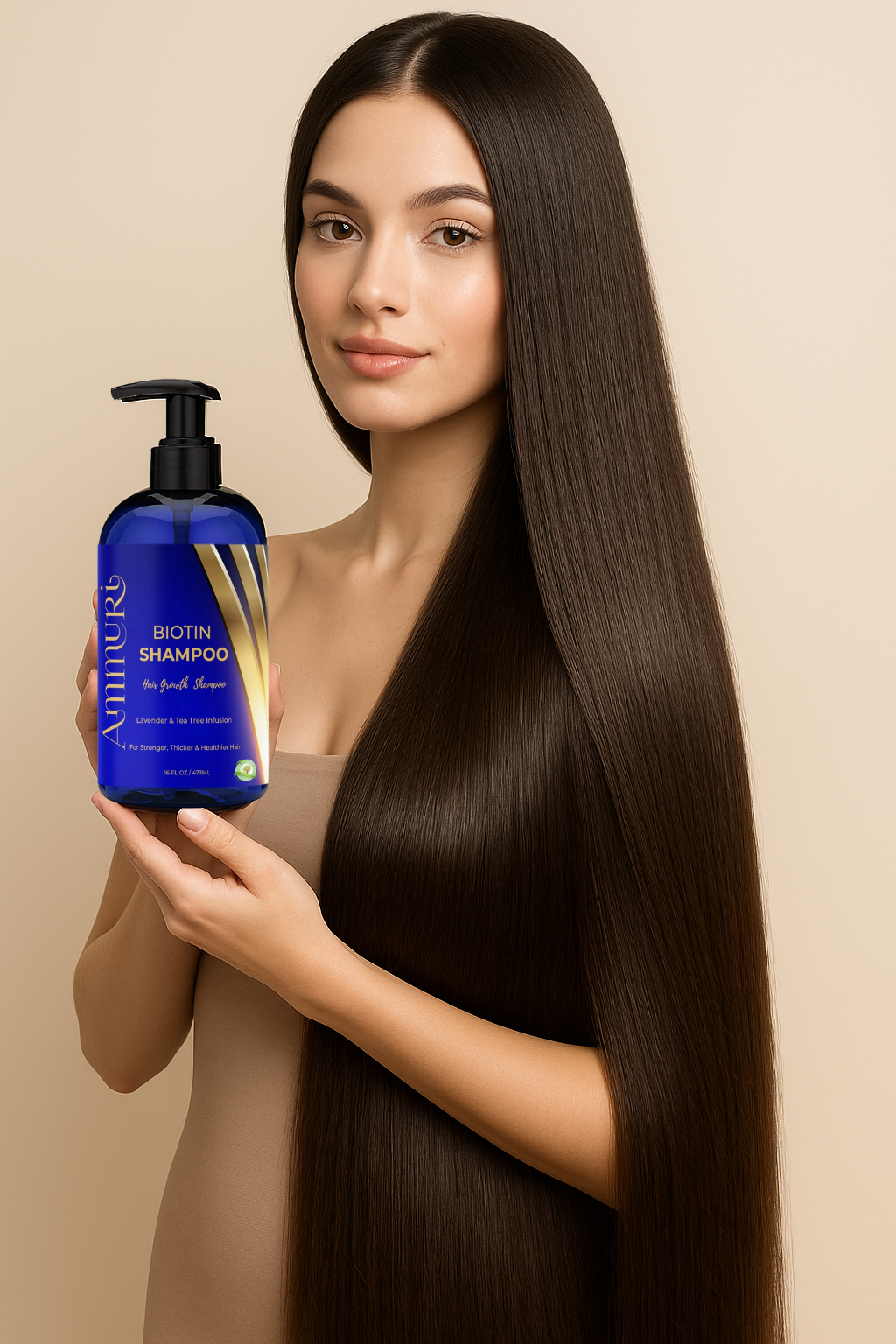 Ammuri Supreme Biotin Shampoo – Daily Hair Care for Thicker-Looking Hair (473ml)