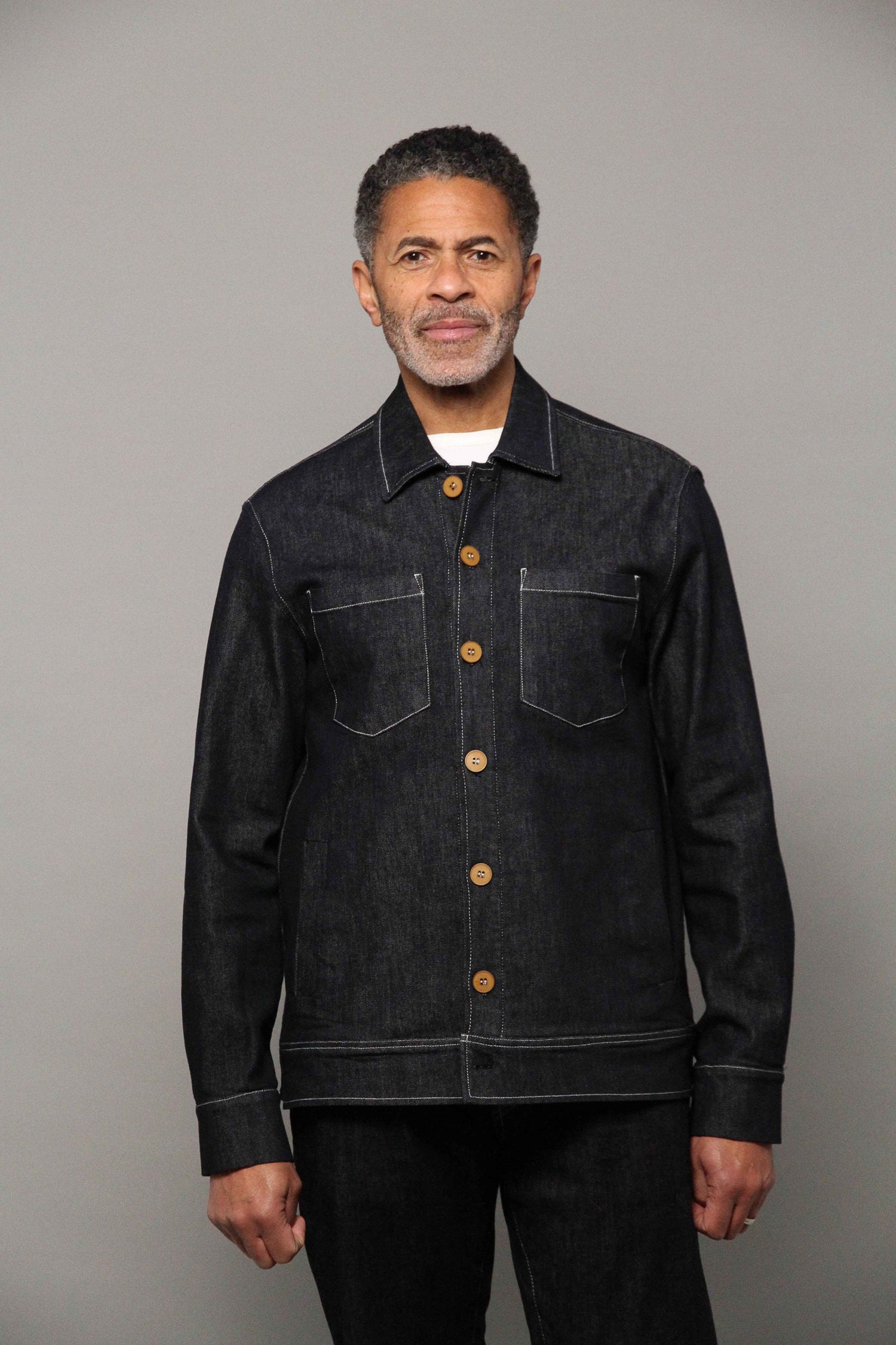 Turner Long Sleeve Shacket - Denim Stay Blue