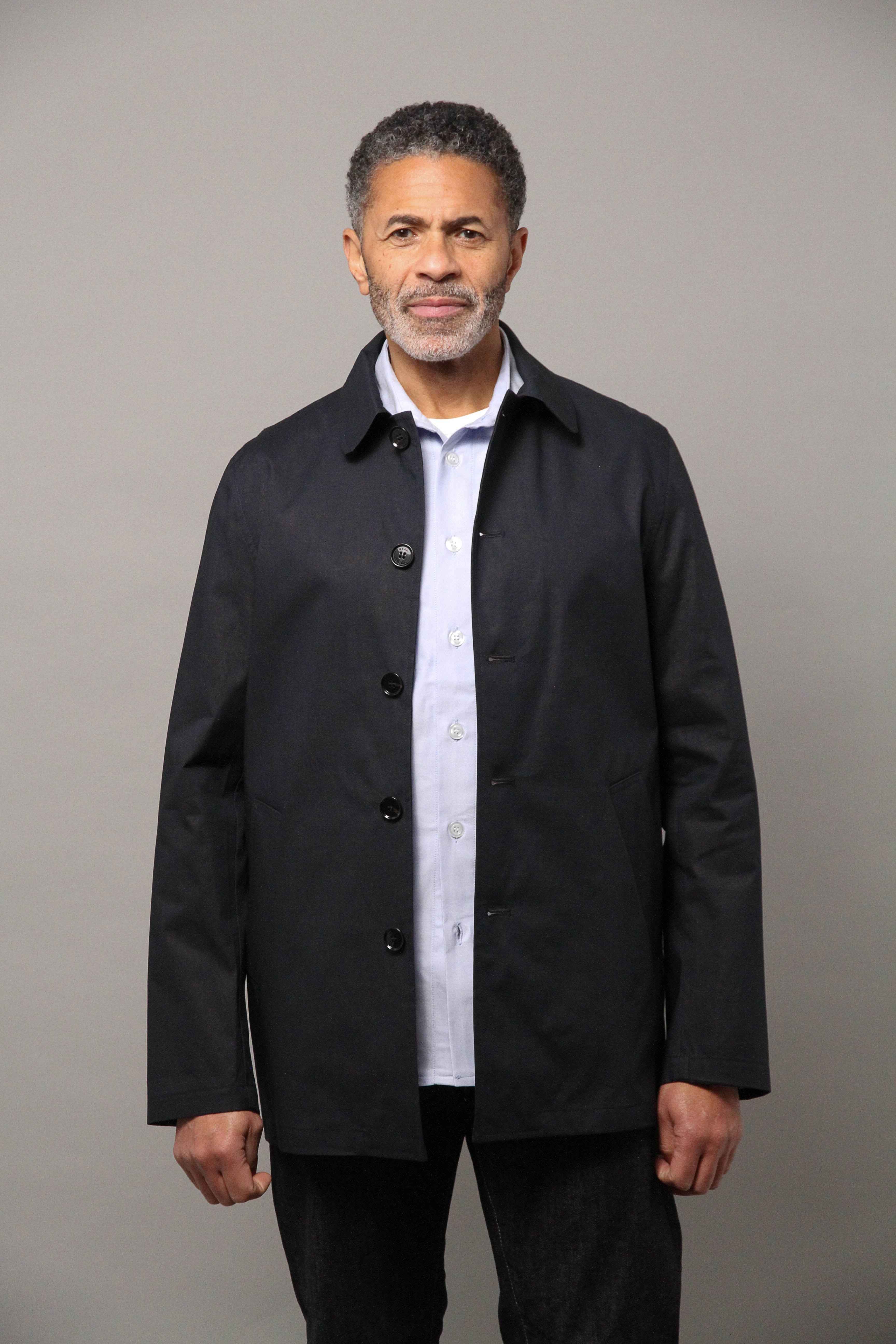 Bank Spring Mac Unlined - Navy Saxony