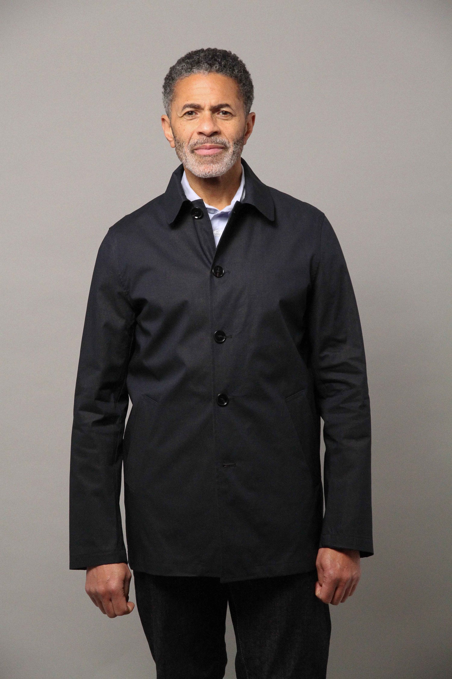 Bank Spring Mac Unlined - Navy Saxony