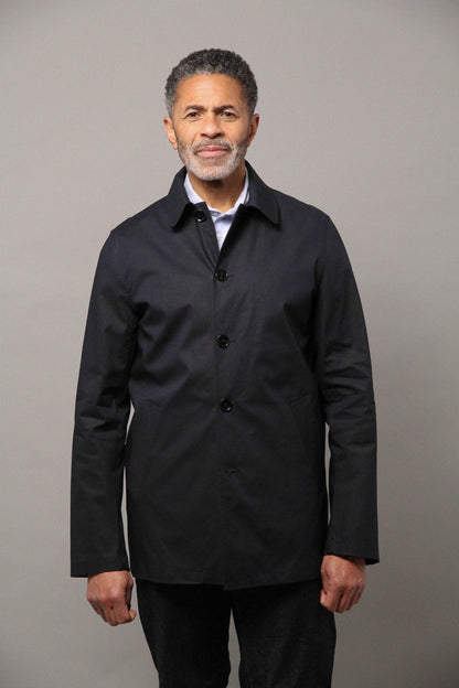 Bank Spring Mac Unlined - Navy Saxony