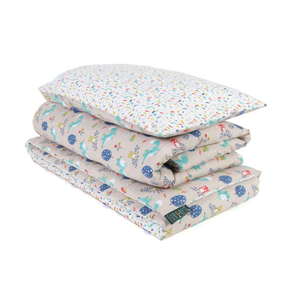 FORREST 3 Piece Reversible Cot Bed Set – Organic Cotton Baby Bedding - Woody