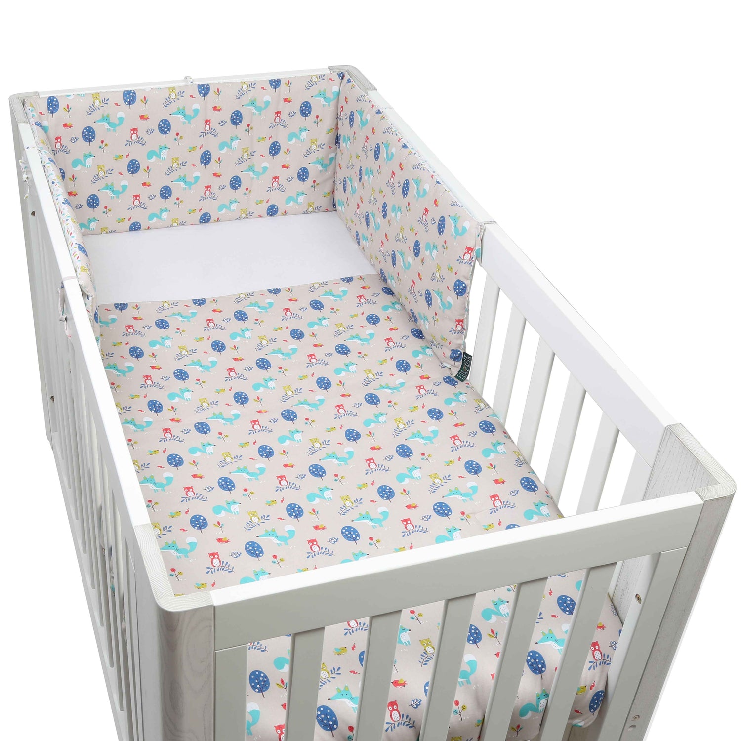 FORREST 3 Piece Reversible Cot Bed Set – Organic Cotton Baby Bedding - Woody