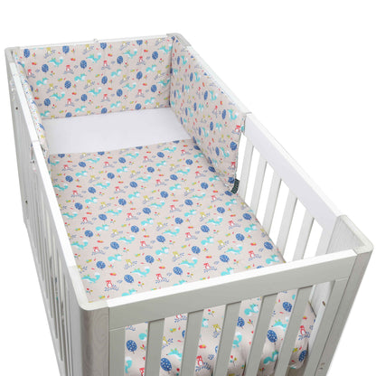 FORREST 3 Piece Reversible Cot Bed Set – Organic Cotton Baby Bedding - Woody