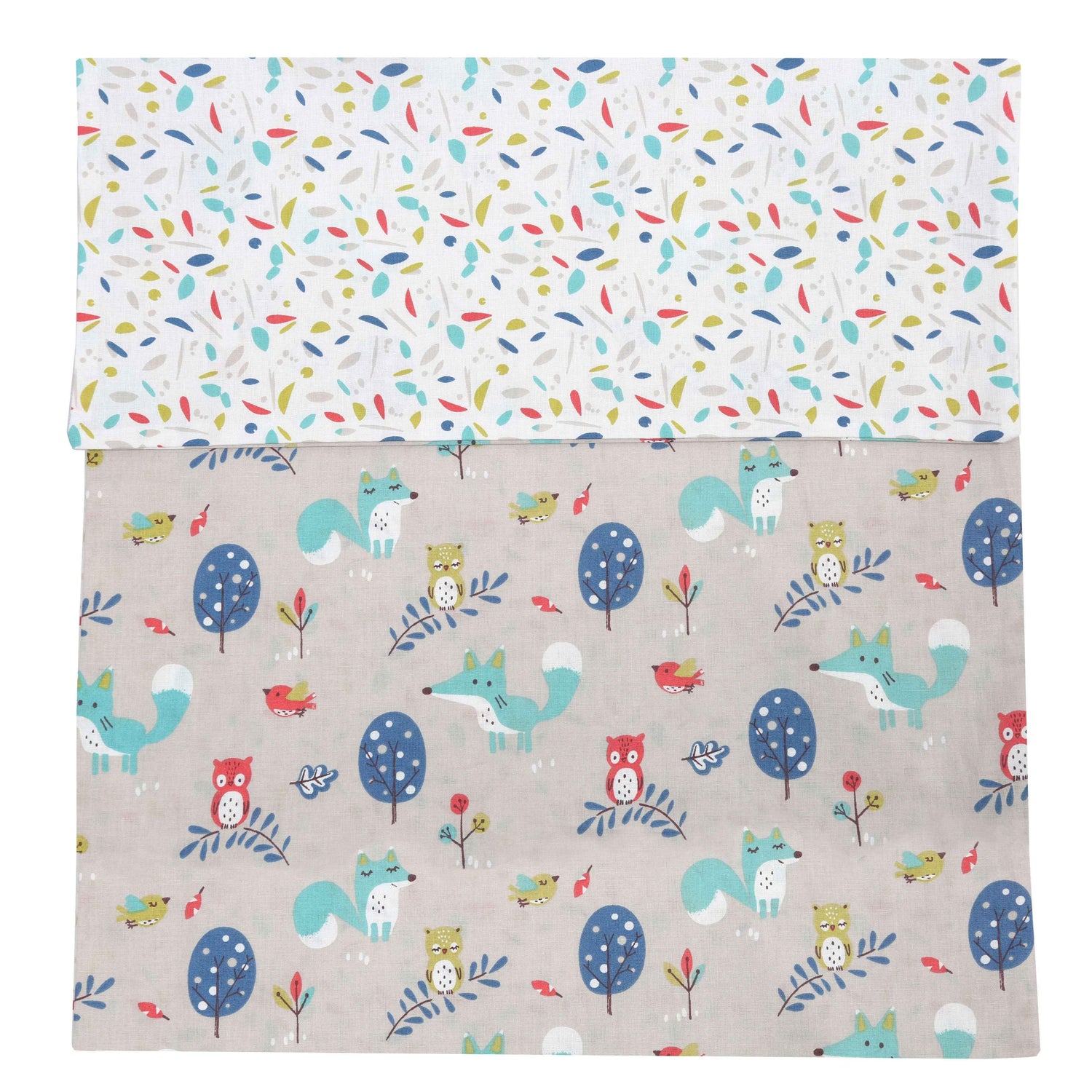 FORREST 3 Piece Reversible Cot Bed Set – Organic Cotton Baby Bedding - Woody