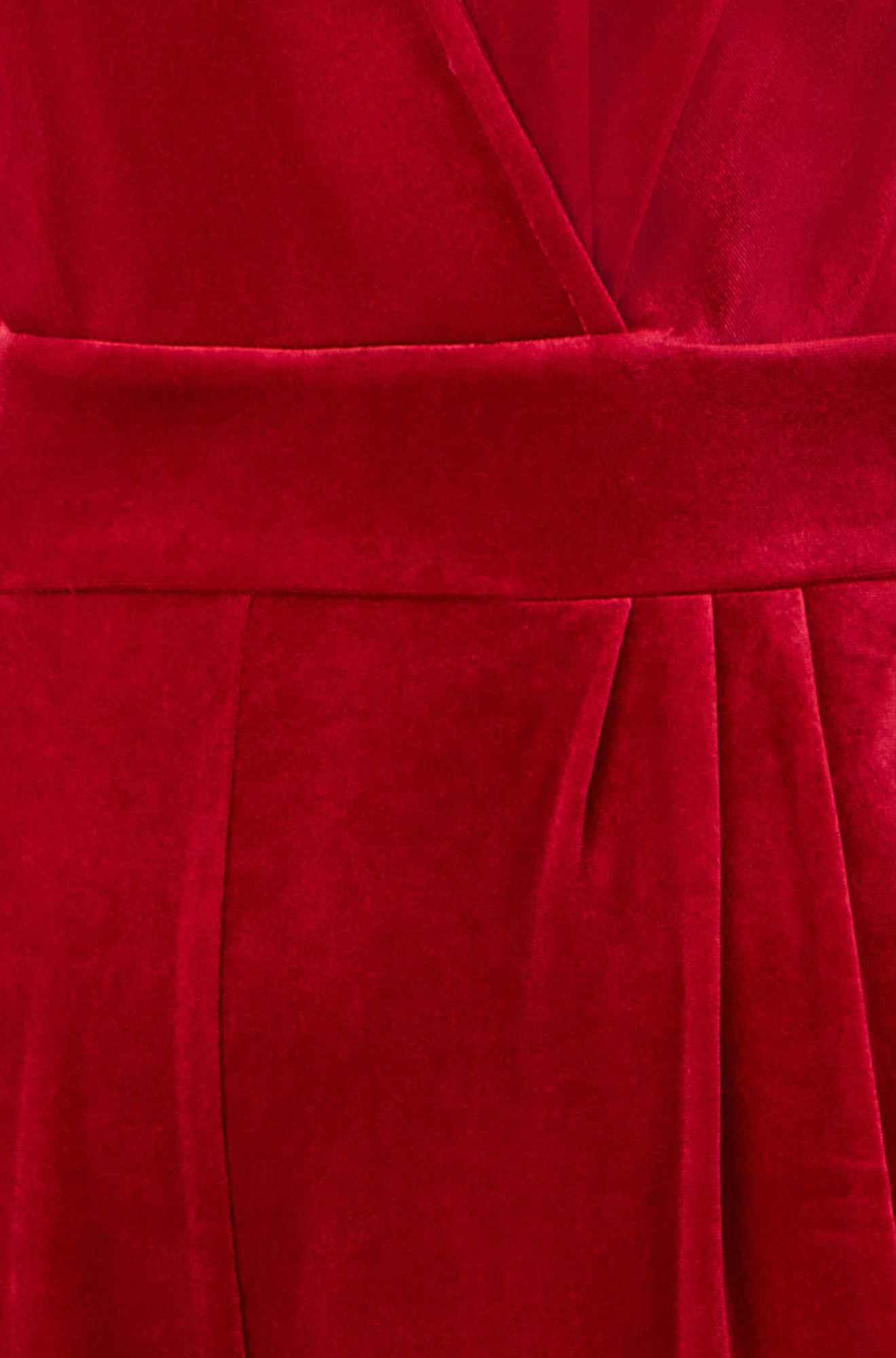 Yumi Red Jumpsuit With Angel Sleeves