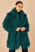 Yumi Teal Luxe Long Hair Fur Coat