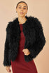 Yumi Black Luxe Fluffy Faux Fur Coat