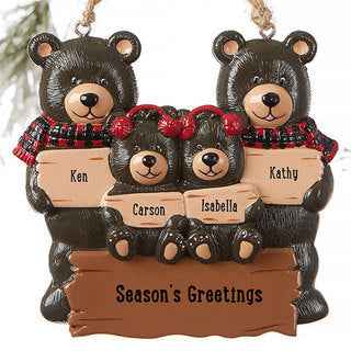 Decoration Bear Family Pendant DIY Name Christmas Tree Personalized Charm Father&