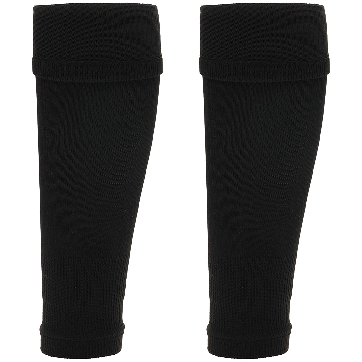 Adults Black Football Leg Sleeve Socks Compression Support Fits Over Shin Pads Breathable &amp; Secure for Training Running by Sock Stack