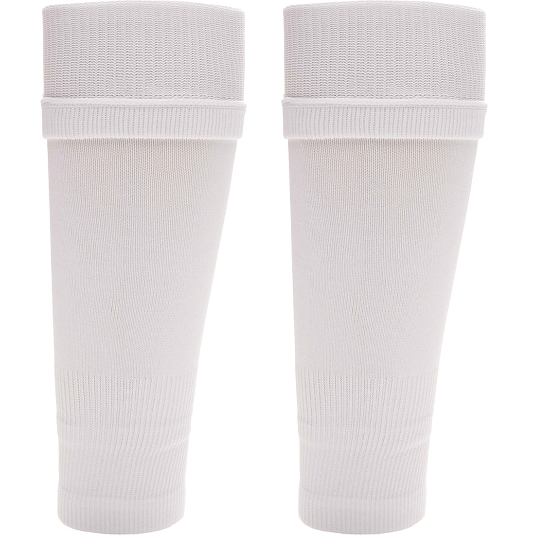 Adults White Football Leg Sleeve Socks Compression Support Fits Over Shin Pads Breathable & Secure for Training Running by Sock Stack