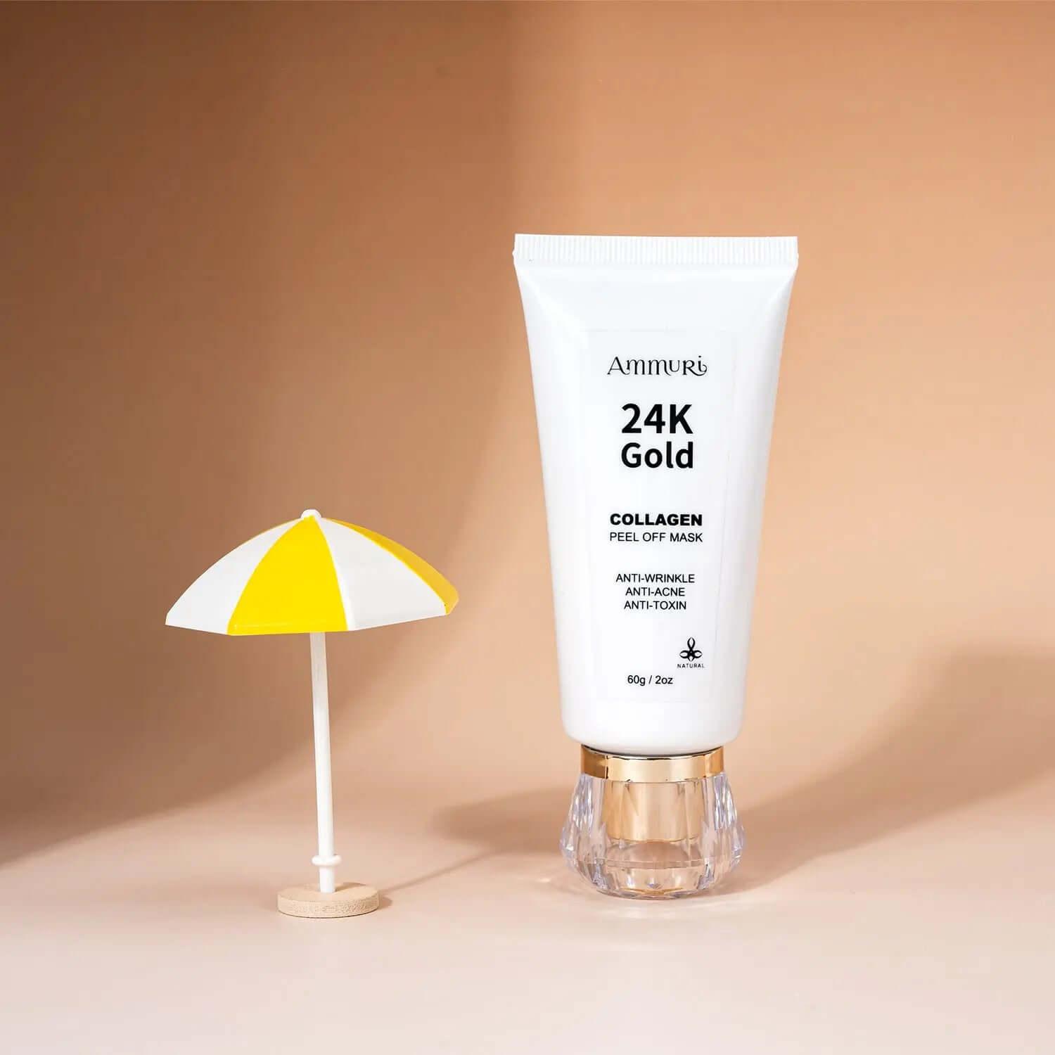 Ammuri 24K Gold Collagen Face Mask Peel Off - Luxury Anti-Aging Treatment 60g