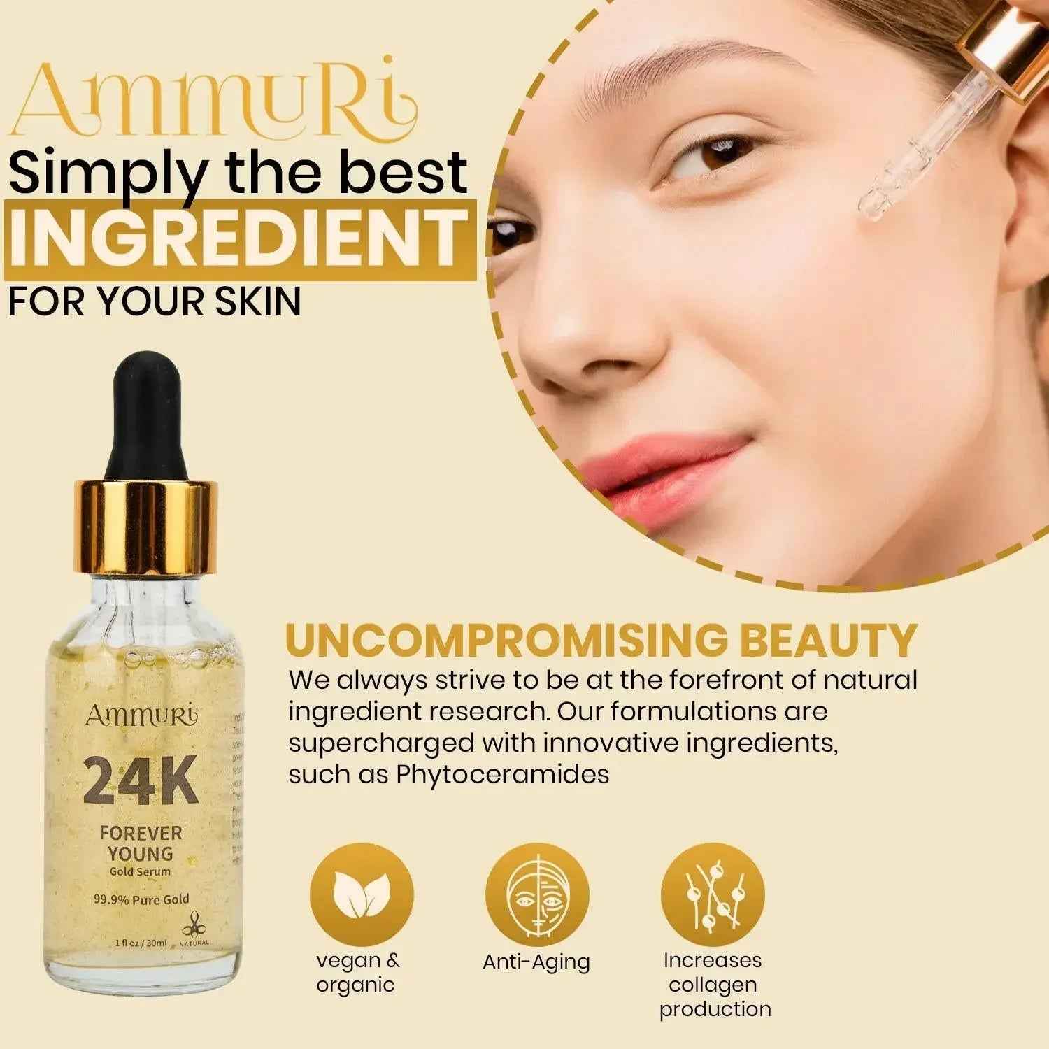 Annuri Hyaluronic Acid 24k Gold Face Serum