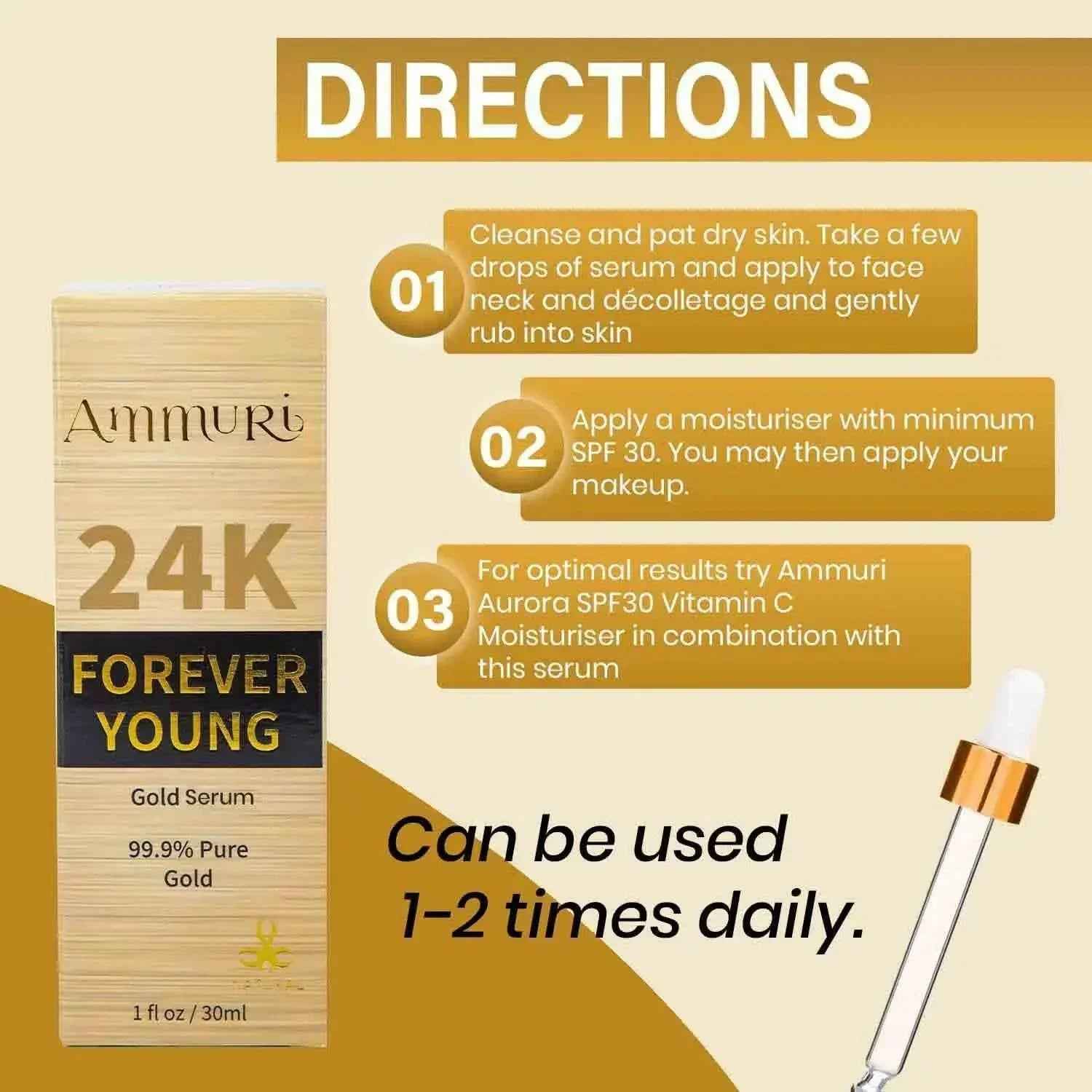 Ammuri 24K Gold Face Serum – Radiance &amp; Anti-Aging Boost