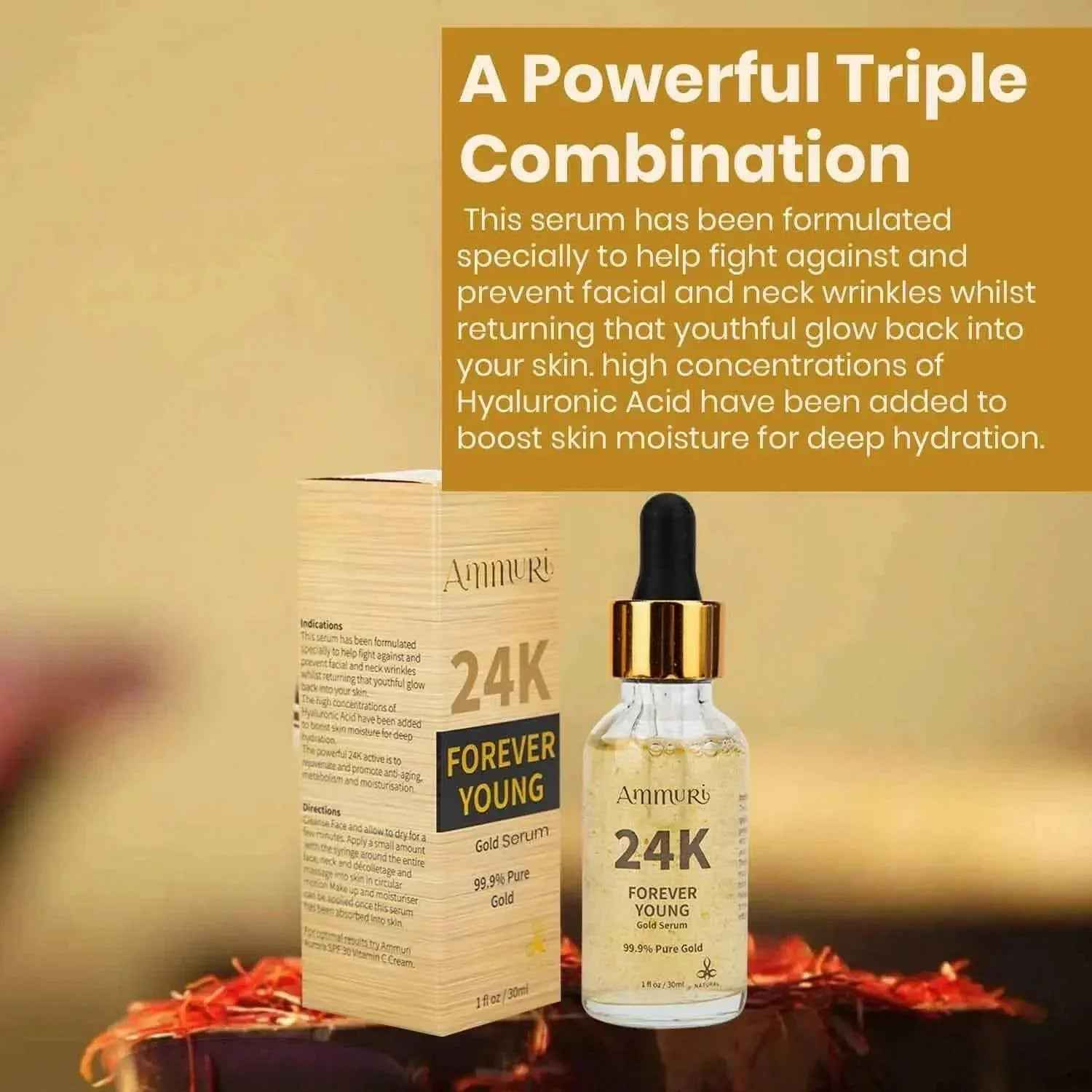 Ammuri 24K Gold Face Serum – Radiance &amp; Anti-Aging Boost