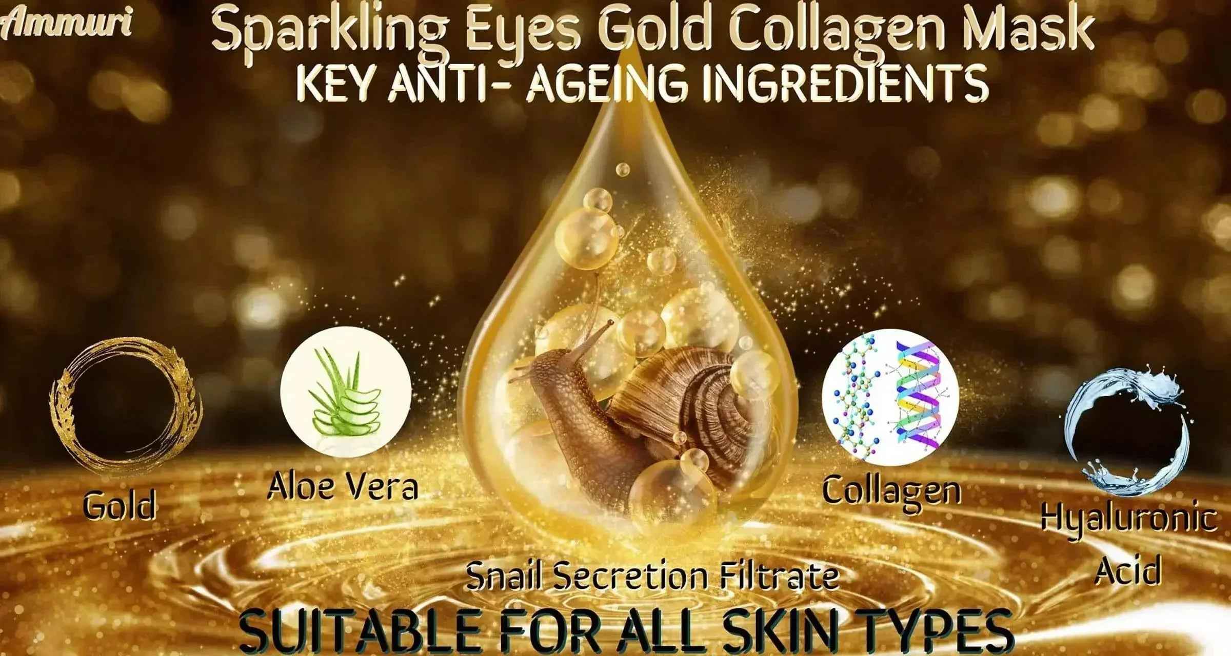 Ammuri Skincare 24K Gold Under Eye Patches for Radiance
