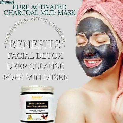 Ammuri Pure Activated Charcoal Mud Mask for Face &amp; Body