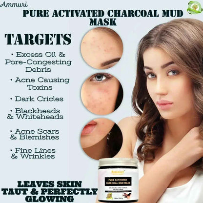Ammuri Pure Activated Charcoal Mud Mask for Face &amp; Body