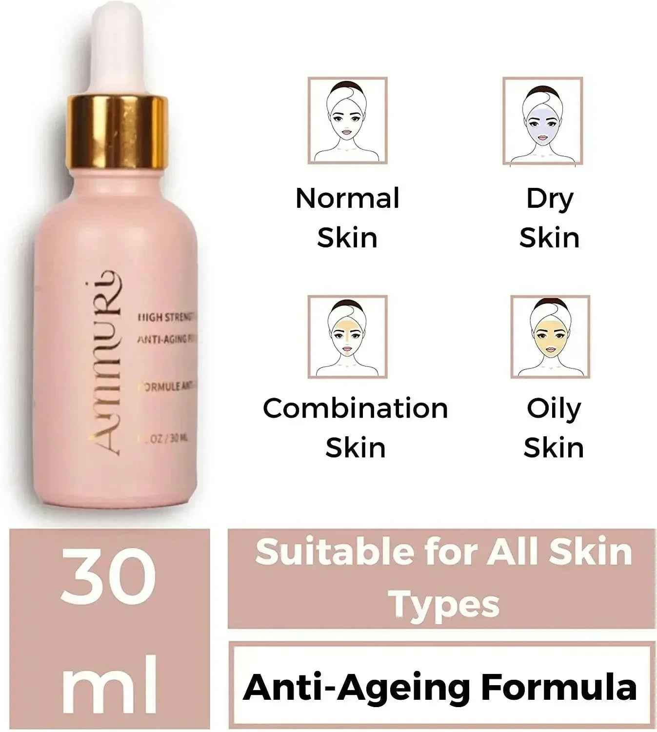 Ammuri Skincare Anti Aging Face Serum - High Volume Retinol 3.5%