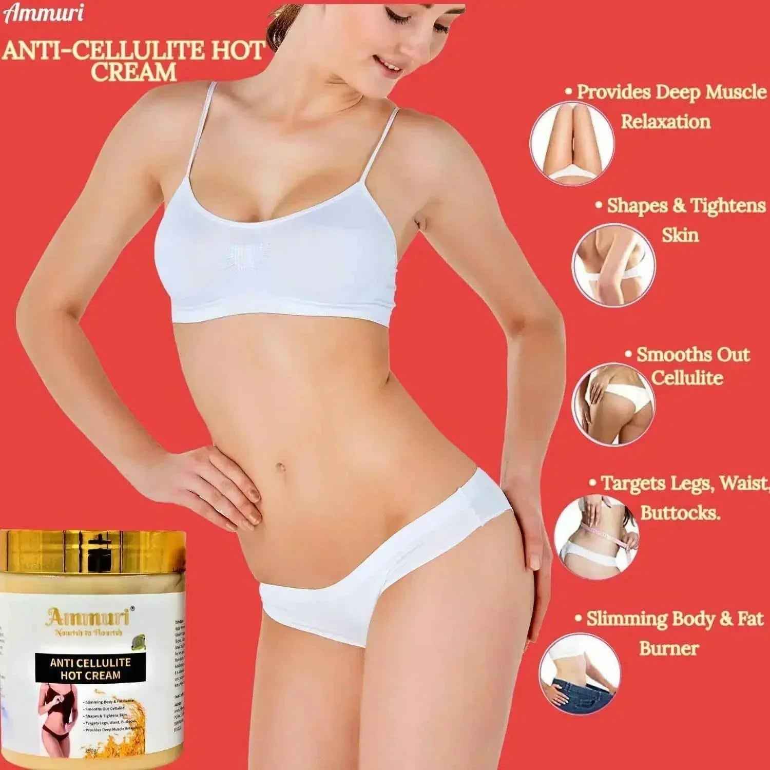 Ammuri Toning &amp; Firming Body Cream – Targets Appearance of Cellulite &amp; Stretch Marks (250g)