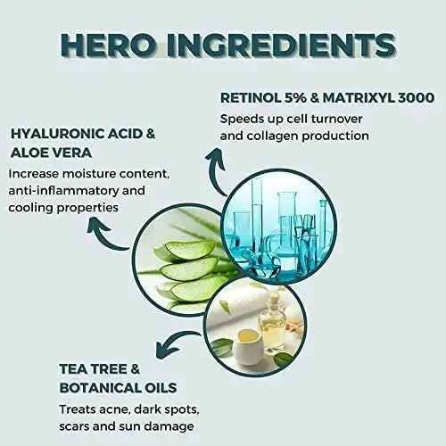 Ammuri Retinol 5% Serum with Apple Stem Cell – High Strength Anti-Aging, Acne &amp; Dark Spot Treatment (30ml)