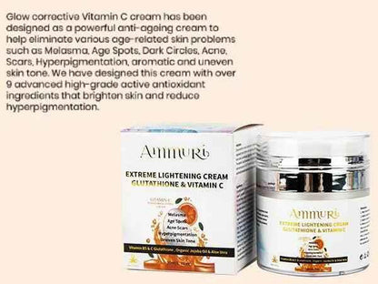 Ammuri Brightening Moisturiser Cream – For Face, Body &amp; Sensitive Areas (50g)