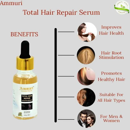 Ammuri Natural Hair Oil – Nourishing Scalp &amp; Hair Care for Thicker-Looking Hair (50ml)
