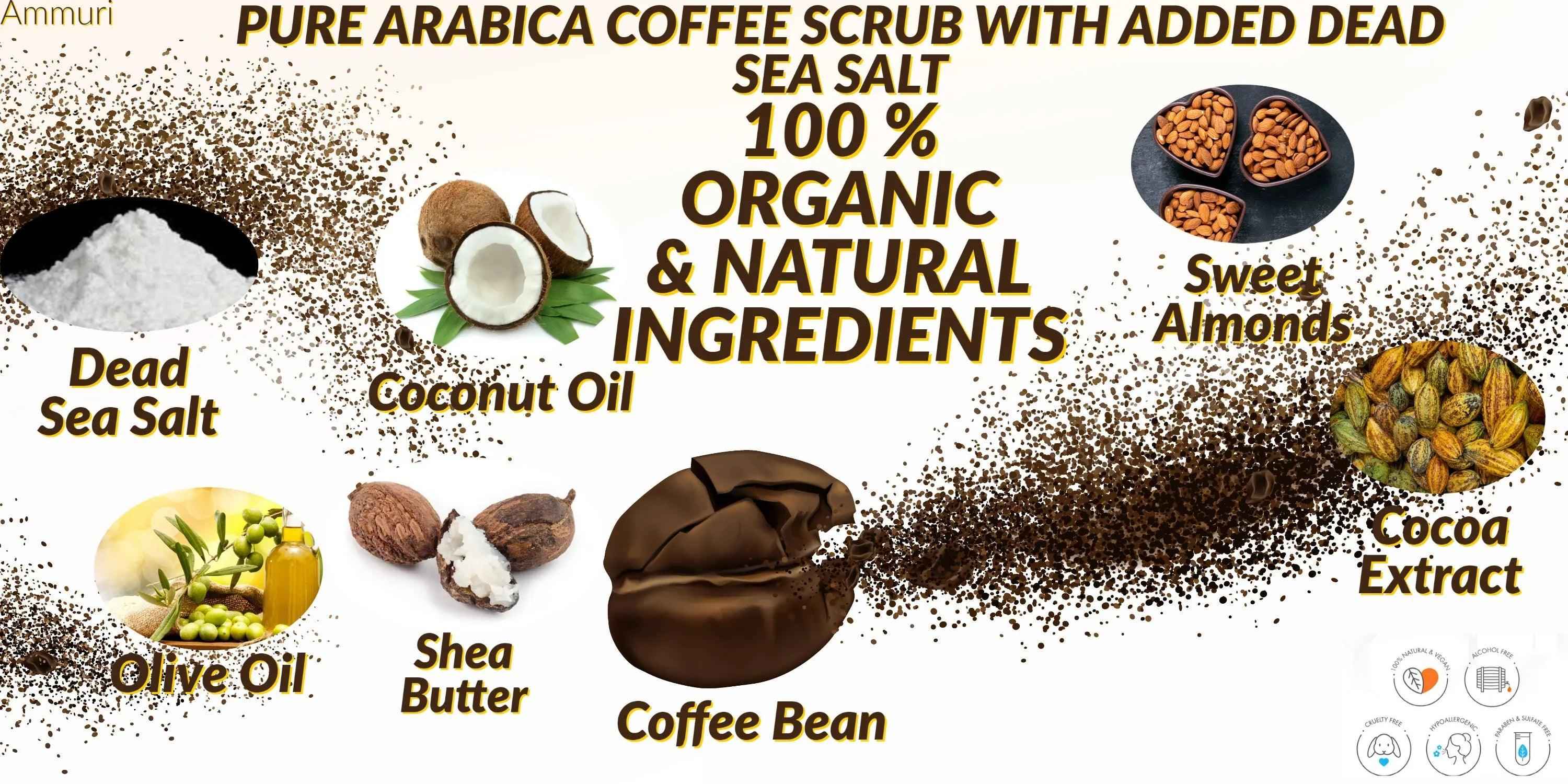 Ammuri Organic Coffee Body Scrub with Dead Sea Salt