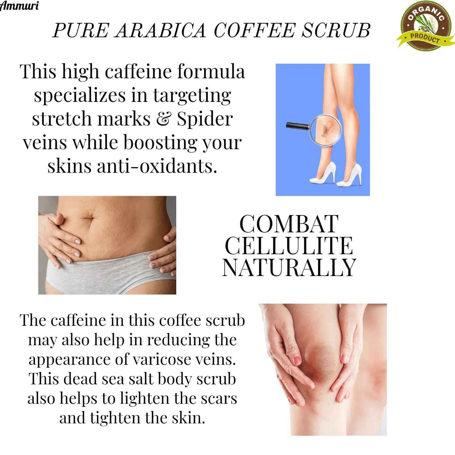 Ammuri Organic Coffee Body Scrub with Dead Sea Salt