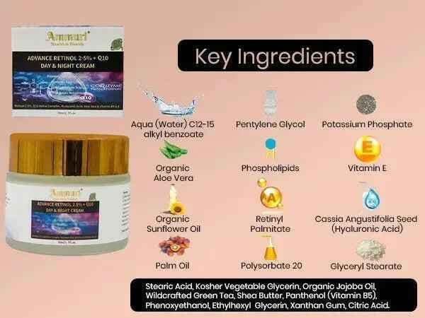 Ammuri Beauty Q10 Face Cream &amp; Advance Retinol 2.5% Cream