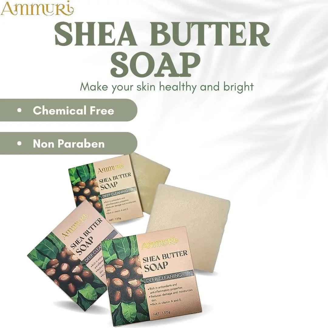 Ammuri Shea Butter Luxury Bar Soap - Soften Soothe Pamper Skin Daily 250g