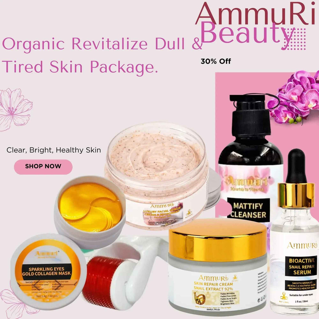 Ammuri Skincare Revitalize Dull Skin Products Package
