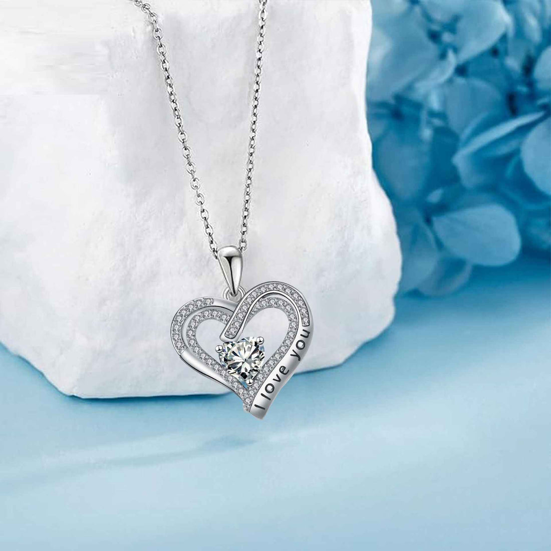 European And American Fashion Double Love Pendant Necklace Valentine&