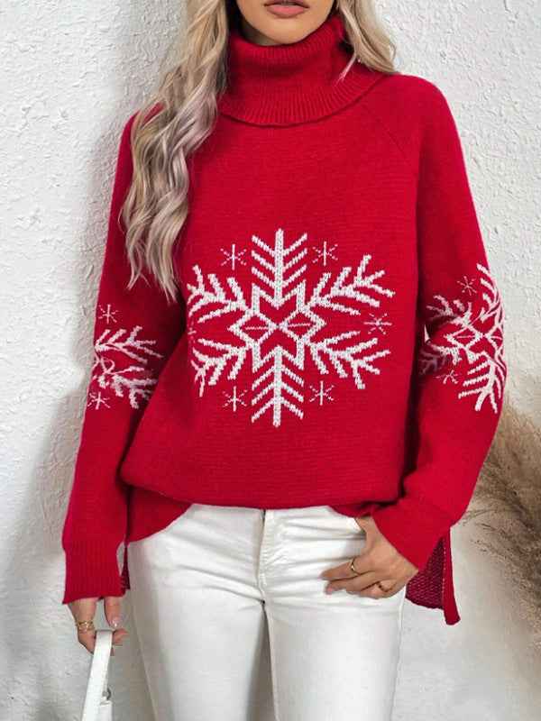High Collar Christmas Sweaters Women&